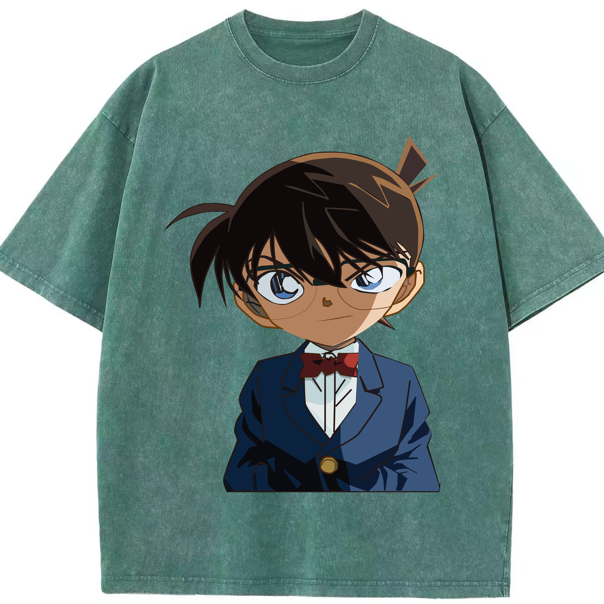 （画像用） 名探偵コナン 江戸川 コナン Detective Conan Conan Edogawa 綿100% ヴィンテージ風 半袖Tシャツ（フロントプリント）